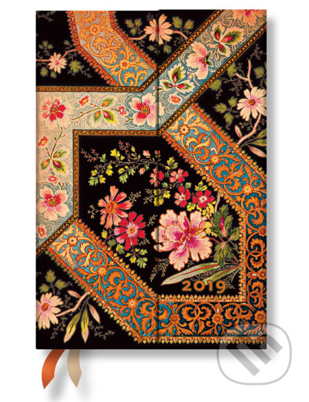 Paperblanks - diár Filigree Floral Ebony 2019 - 
