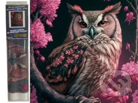 Výr a sakura 30 x 40 cm