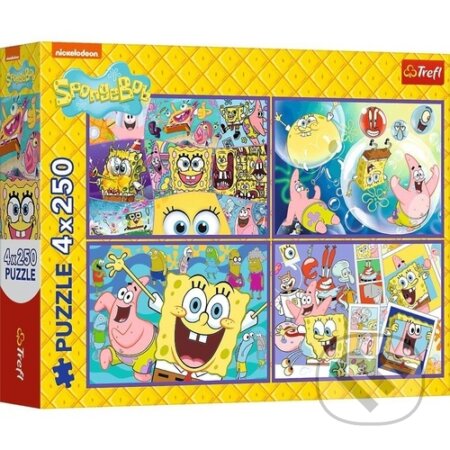 Puzzle Šílený svět Spongeboba (4x250 dílků)