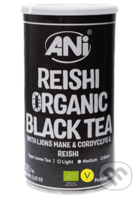 Reishi organic black tea plechovka