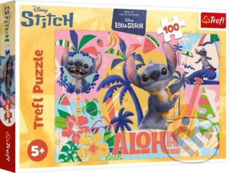 Trefl Puzzle 100 Stitch a priatelia v akcii
