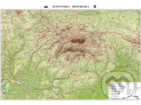 Slovensko - všeobecnozemepisná mapa 1: 400 000