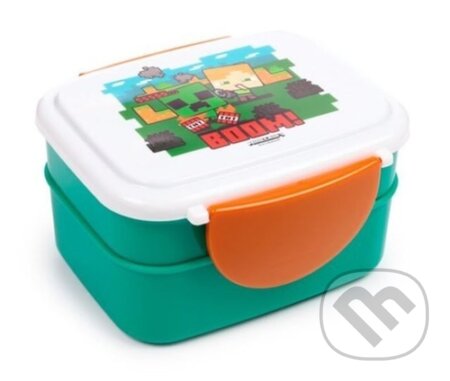 Svačinový box s příborem Minecraft SSS BOOM
