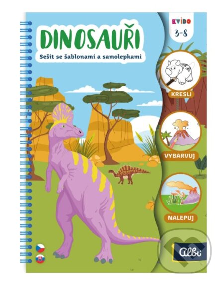 Kvído: Zošit so šablónami - Dinosaury