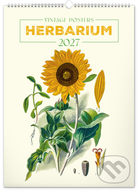 NOTIQUE Nástenný kalendár Vintage posters – herbarium (Vintage plagáty – herbár) 2027