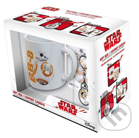 Darčekový set Star Wars: BB8 hrnček + kľúčenka + 2 nálepky - 