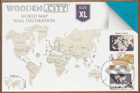 Mapa Sveta XL – hnedá