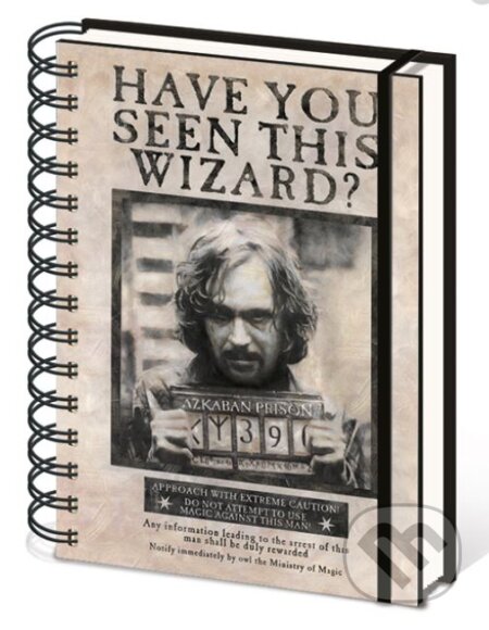 A5 blok-zápisník Harry Potter: Wanted Sirius Black kroužková vazba (14,8 x 21 cm) - 