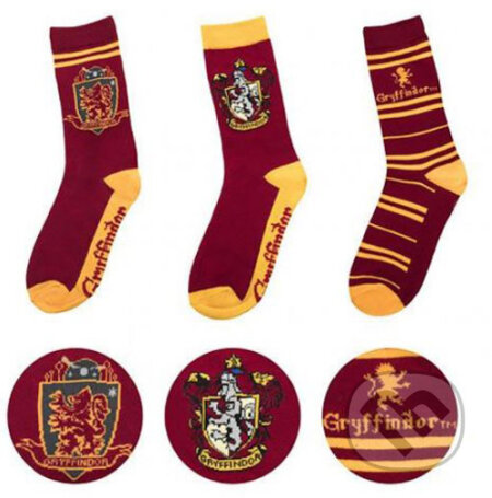 Ponožky HARRY POTTER: Gryffindor - Nebelvír (set 3 párov (EU 35-45))