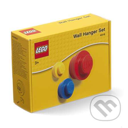 LEGO  věšák na zeď, 3 ks - žlutá, modrá, červená - 