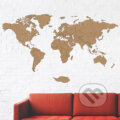 Drevená mapa sveta – hnedá 130x75cm - 