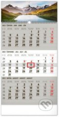 Nástěnný 3měsíční kalendář Krajina 2023 (šedý) - 