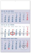 Nástenný kalendár 3-mesačný štandard modrý – so slovenskými menami 2023 - 