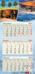 Nástenný 3-mesačný kalendár 2015 s motívom štyroch ročných období - 