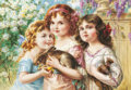 Kópia: Tri dievčatká s králikom - Emile Vernon