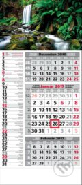 Kombinovaný 3-mesačný kalendár 2017 s motívom vodopádu - 