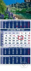 Štandardný 4-mesačný kalendár 2017 s motívmi horského jazera - 
