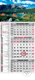 Štandard kombinovaný 3-mesačný kalendár 2018 s motívom hôr a plesom - 
