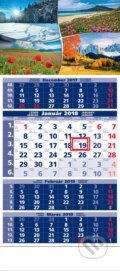 Štandard 4-mesačný kalendár 2018 s motívmi štyroch ročných období - 