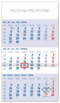 Nástenný kalendár 3mesačný štandard 2020 modrý - 