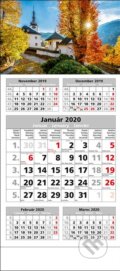 Štandard 5-mesačný sivý nástenný kalendár 2020 s motívom historického mesta - 