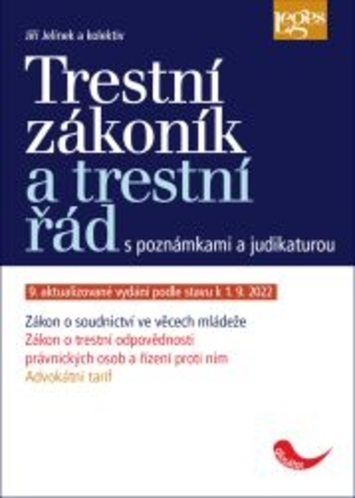 Trestní zákoník a trestní řád s poznámkami a judikaturou.

Jaké změny přináší aktuální vydání trestních kodexů?

Uváděné judikáty jsou vybrány zejména ze sbírek Nejvyššího a Ústavního soudu.

Součástí publikace jsou i předpisy souvisící - zákon o soudnictví ve věcech mládeže, zákon o trestní odpovědnosti právnických osob a advokátní tarif, vše ve znění k 1.

Publikace je oblíbenou pomůckou pro práci soudců, přísedících, státních zástupců, policistů, kriminalistů, advokátů, firemních právníků a ostatních pracovníků právní praxe.