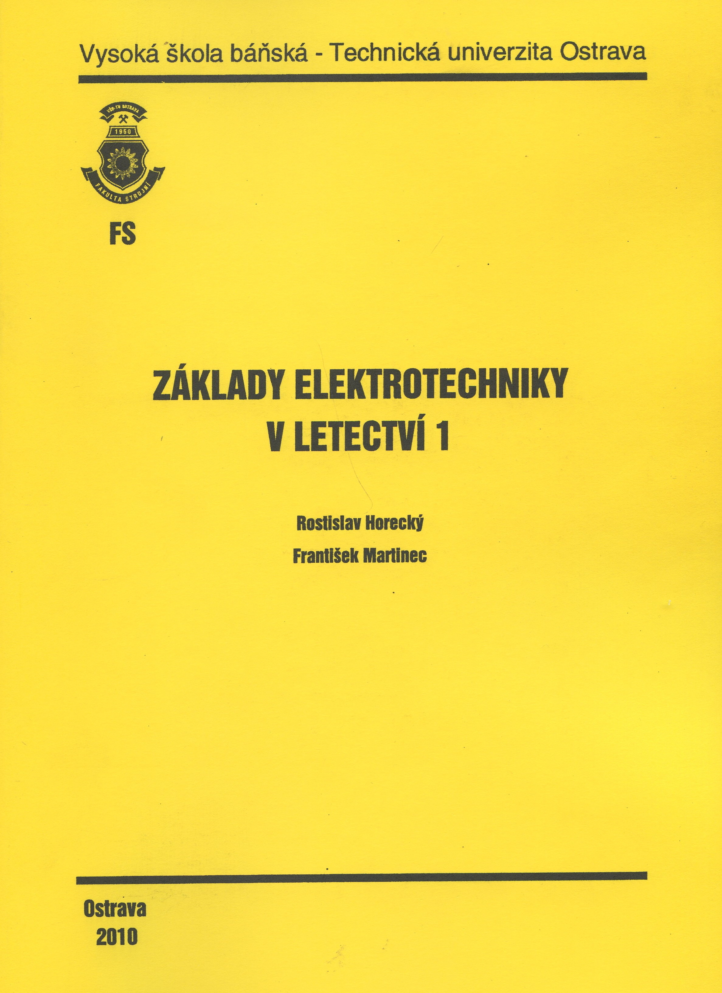 Kniha Základy elektrotechniky v letectví 1
